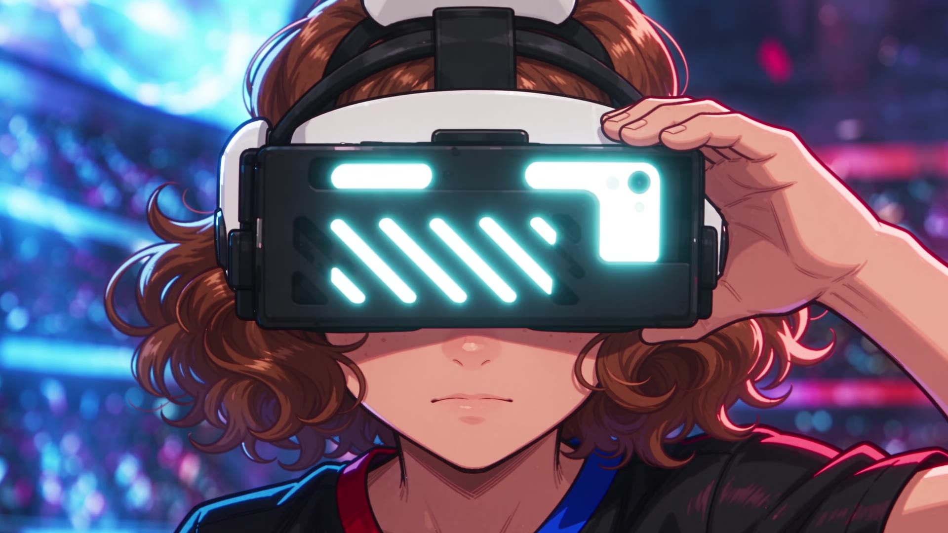 HADO character seen close up through an augmented-reality headset